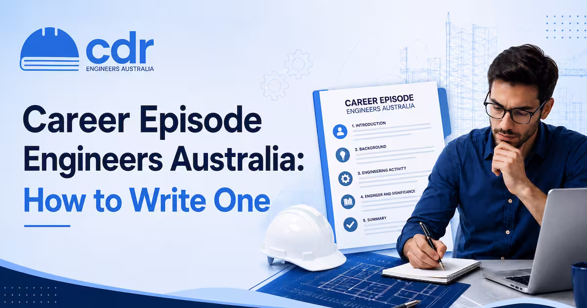 Career episode for engineers australia showing competency element mapping and four-section structure