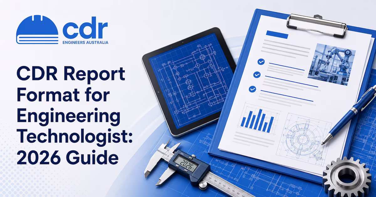 CDR report format for engineering technologist: ET element mapping structure with word count requirements