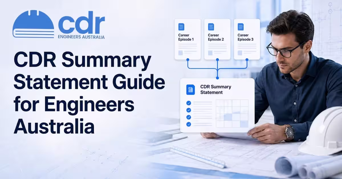 CDR summary statement competency mapping table with paragraph references for Engineers Australia assessment