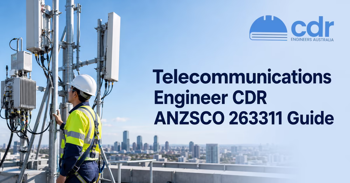 ANZSCO 263311 telecommunications engineer CDR competency mapping: PE1, PE2, PE3 elements for 5G and fiber network design